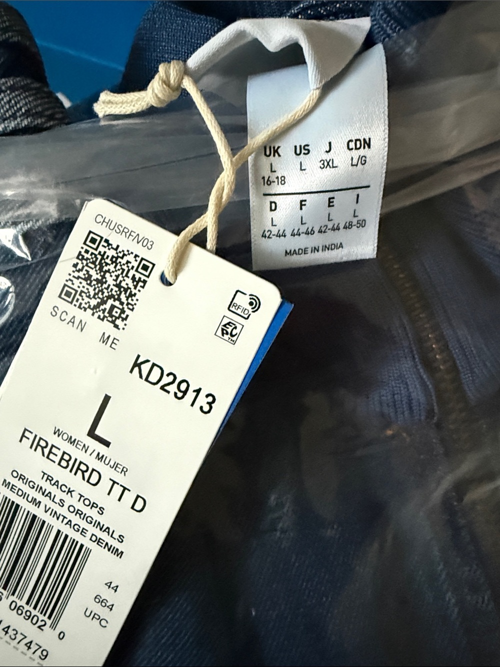 NWT adidas Originals Firebird Denim Track Jacket - Picture 10 of 10